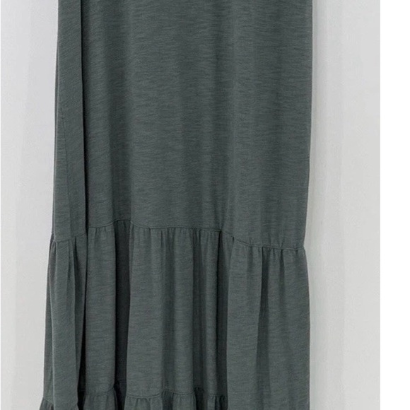 J Jill Fatigue Green Sleeveless Tiered Dress - Picture 9 of 10